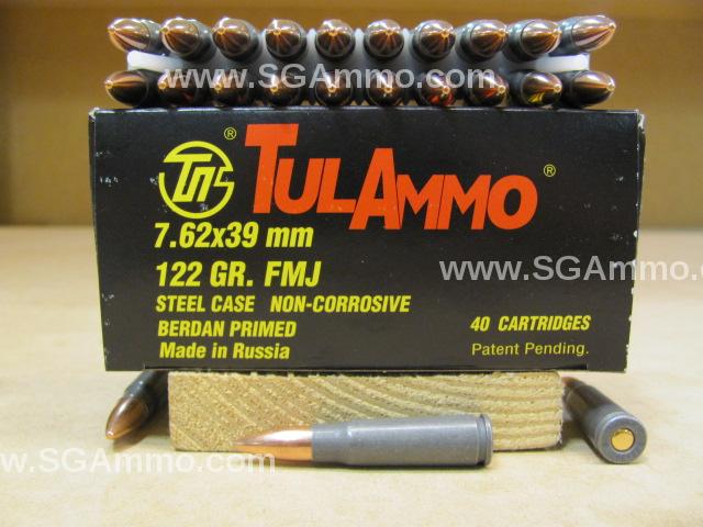 1000 Round Case - 7.62x39 122 Grain FMJ Tula Ammo - UL076240 or UL076210